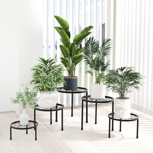 5-Pack Heavy Duty Metal Plant Stands – Rustproof Flower Pot Holders for Indoor/Outdoor - Image 4