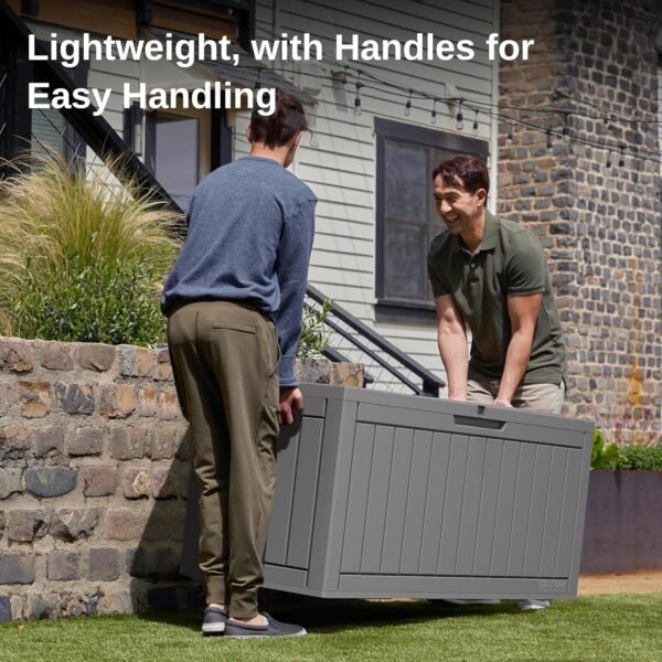 Waterproof Deck Storage Box – 90 Gallon Outdoor Resin Organizer - Image 7