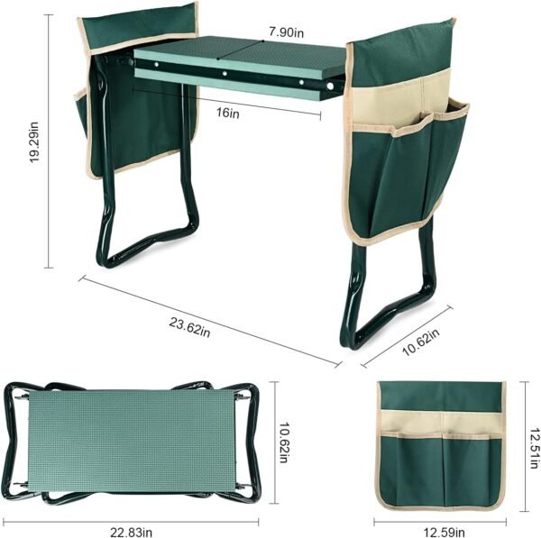 Upgraded Garden Kneeler & Seat, Foldable with Tool Pouches – For Seniors - Image 3