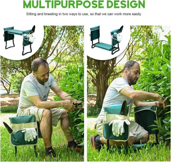 Upgraded Garden Kneeler & Seat, Foldable with Tool Pouches – For Seniors - Image 5
