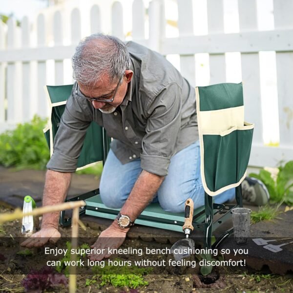 Upgraded Garden Kneeler & Seat, Foldable with Tool Pouches – For Seniors - Image 7