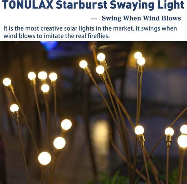 Upgraded Solar Swaying Lights – Wind-Activated, Firefly Effect, 4-Pack for Yard - Image 6