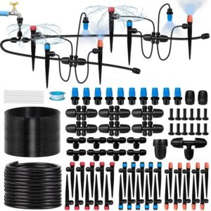 230 Ft Drip Irrigation Kit with 40 Nozzles and Tubing Set