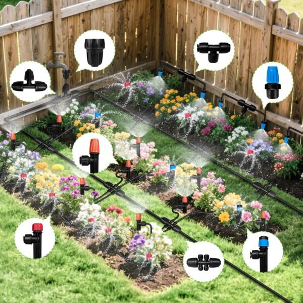 230 Ft Drip Irrigation Kit with 40 Nozzles and Tubing Set - Image 3