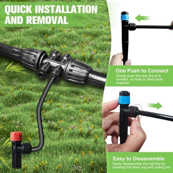 230 Ft Drip Irrigation Kit with 40 Nozzles and Tubing Set - Image 6